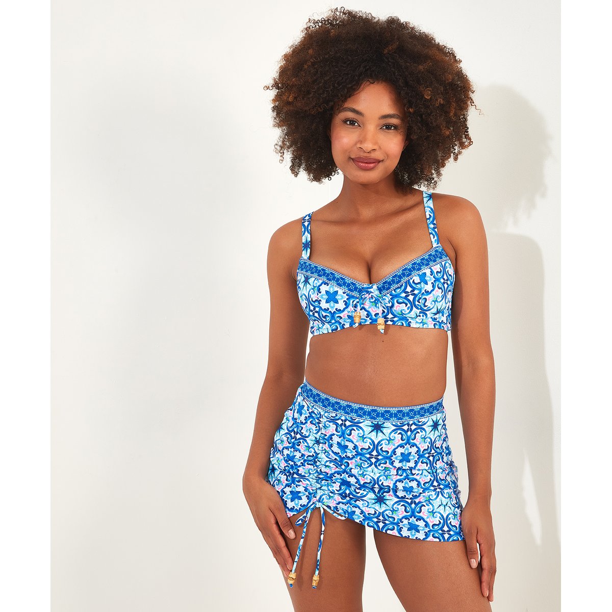 Haut Bikini Imprimé Mosaïque Recyclé bleu multicolore, JOE BROWNS