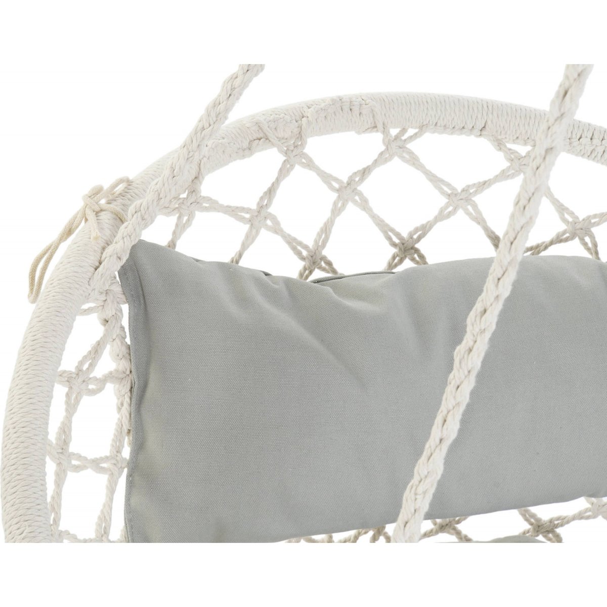 Chaise suspendue extérieure en coton gris épuré avec touches de bambou, RECOLLECTION