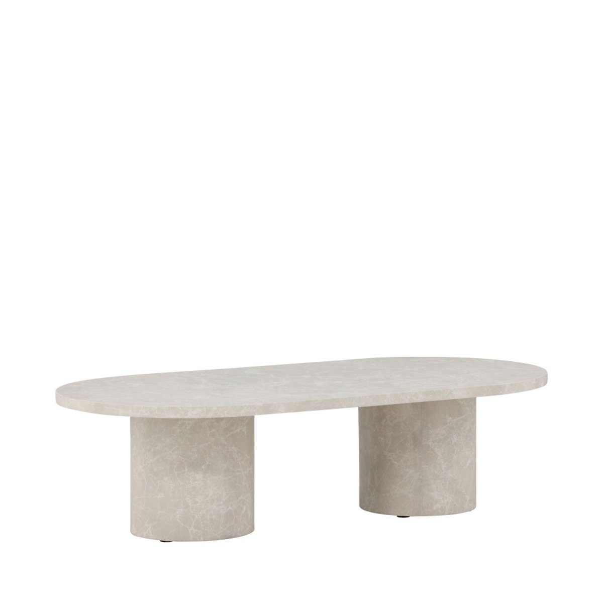 Table basse ovale effet marbre 120x60cm- NARVIK beige, VENTURE HOME
