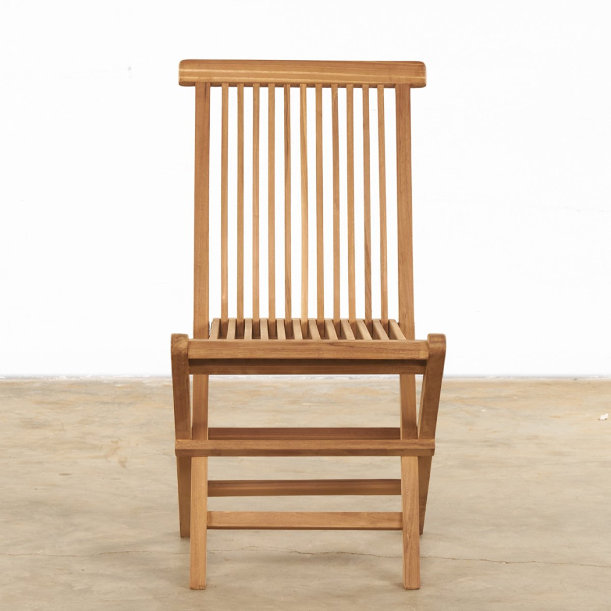Ensemble de 2 chaises pliantes en teck massif Audrey naturel, WANDA COLLECTION