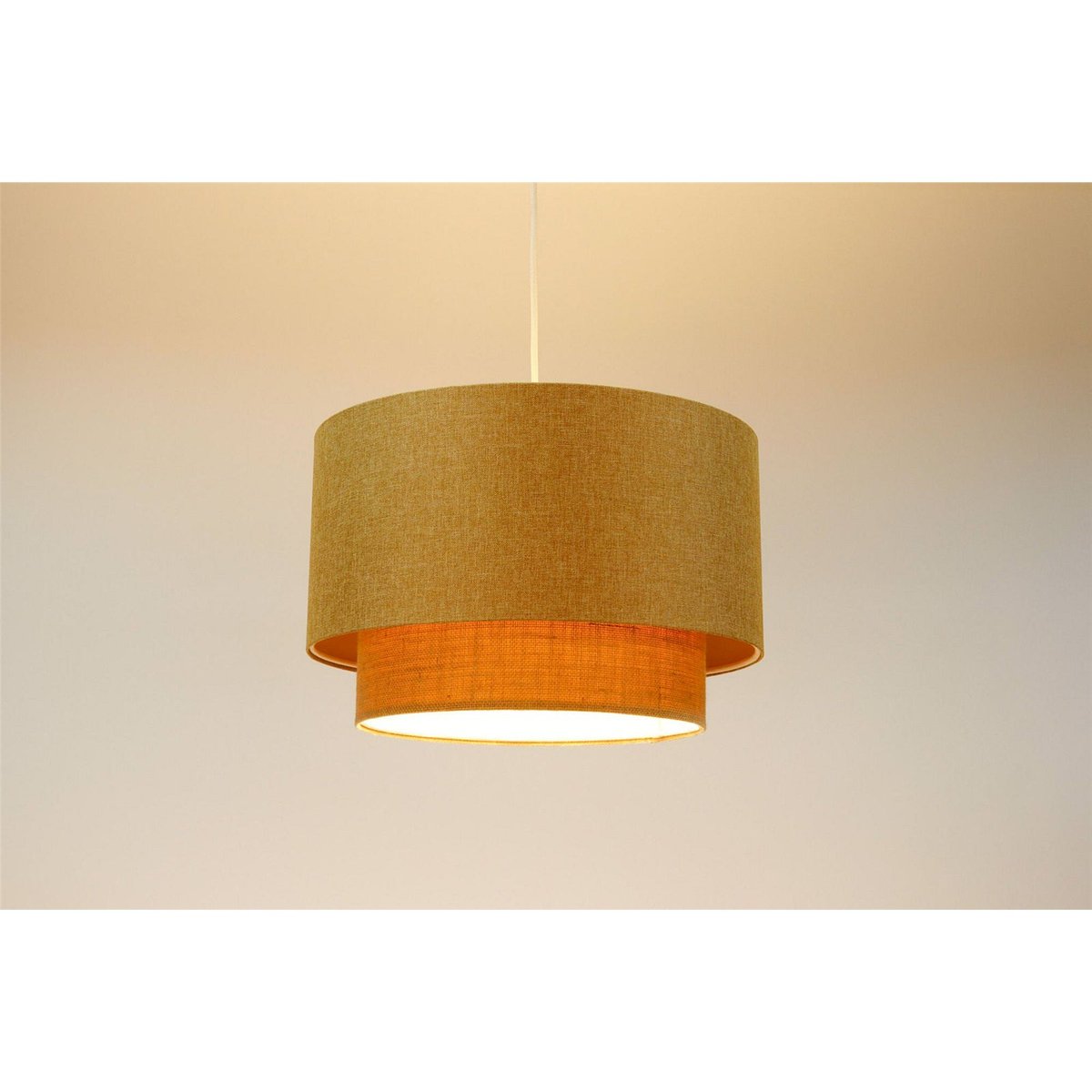 Suspension en tissu rond Boho Elegant beige sable et crème doux, BPS KONCEPT