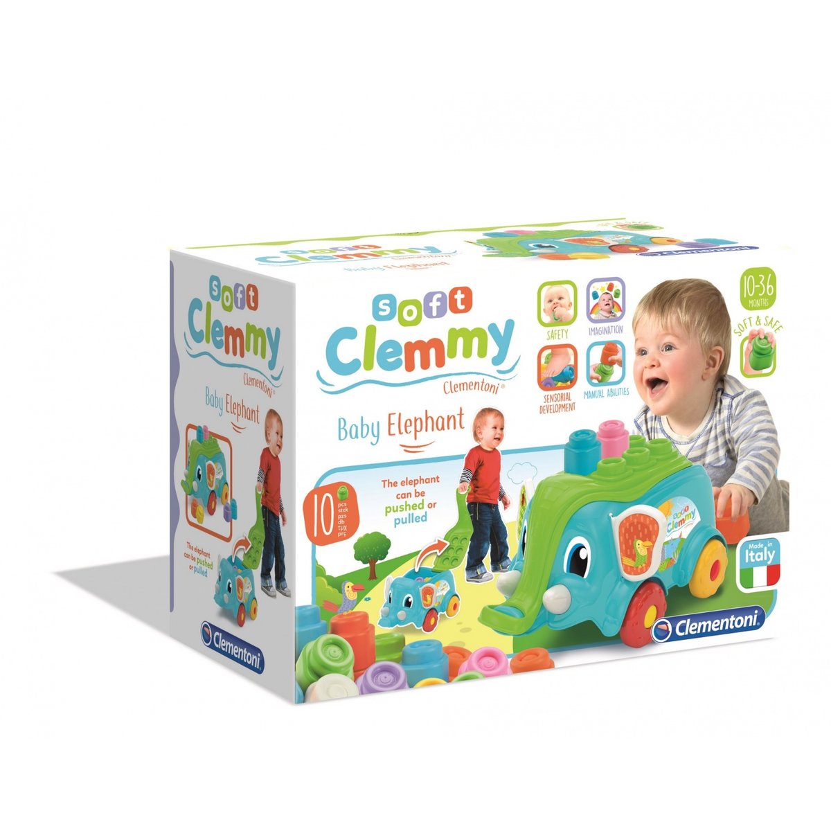Clemmy Éléphant multicolore, CLEMENTONI