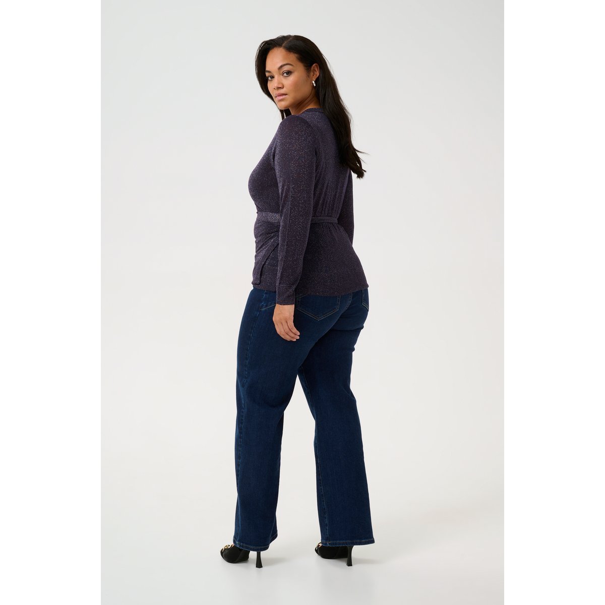 Knitted cardigan violet dawn purple, KAFFE CURVE