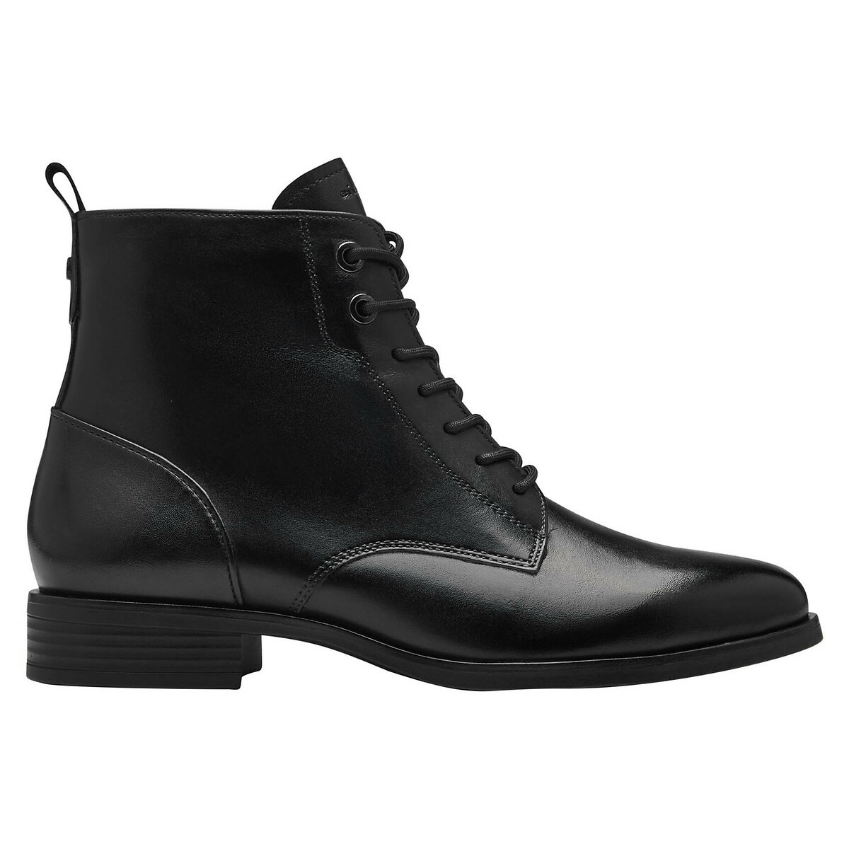 Lace-Up Ankle Boots in Leather black, TAMARIS