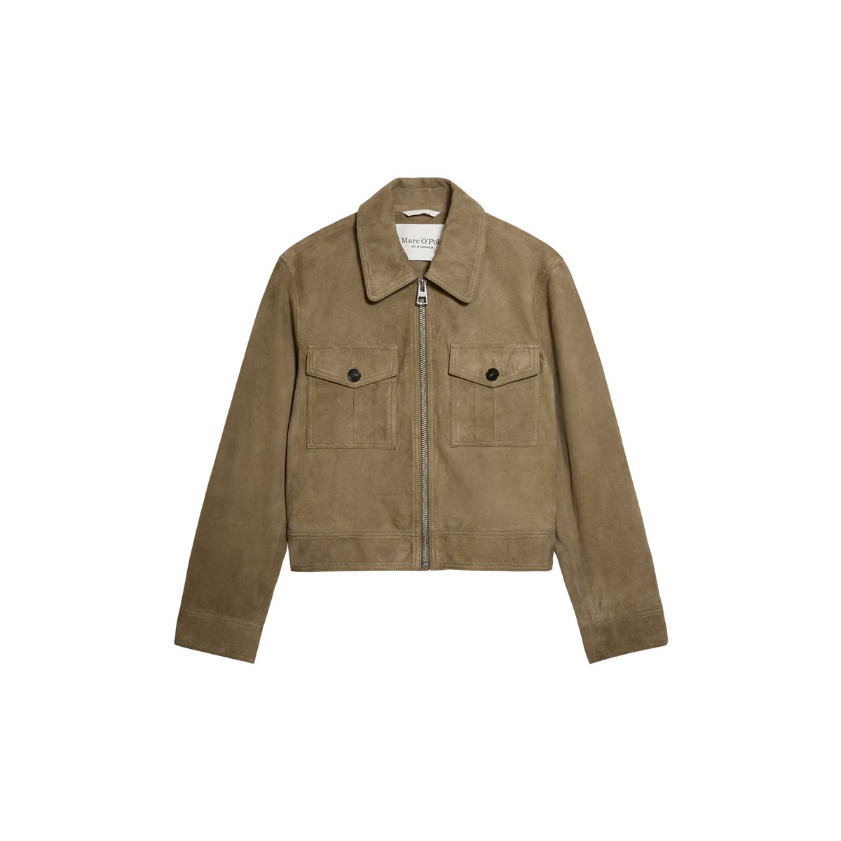 Blouson en daim, coupe régulière en cuir de chèvre velours souple marron, MARC O'POLO