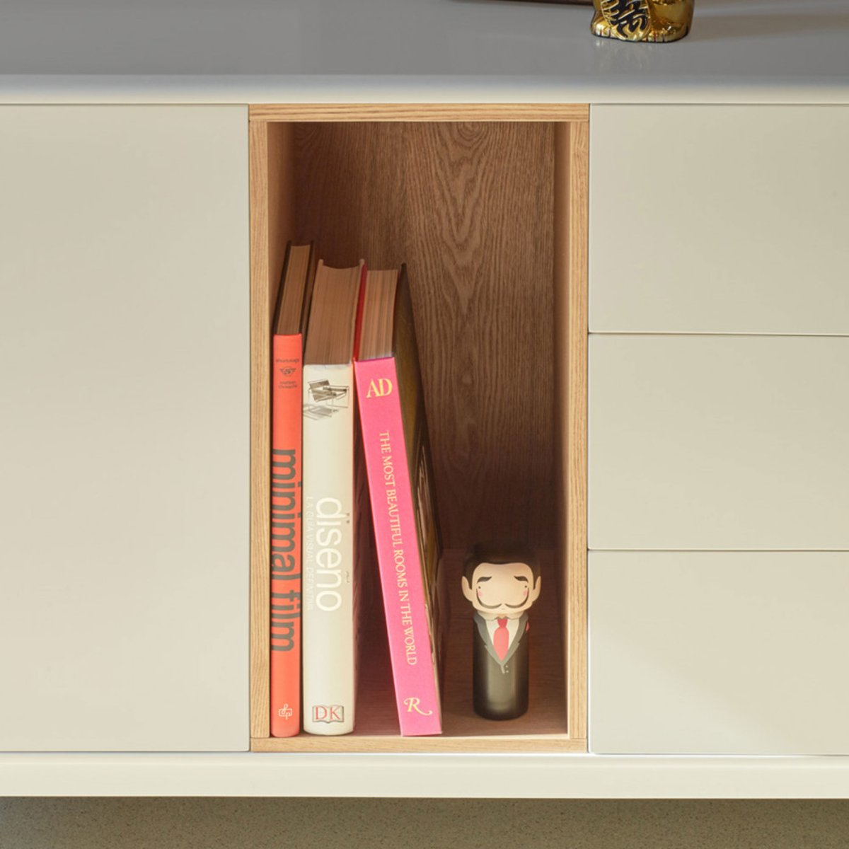 Buffet 1 porte 3 tirois en bois L136,8cm- CORVO blanc, TEULAT
