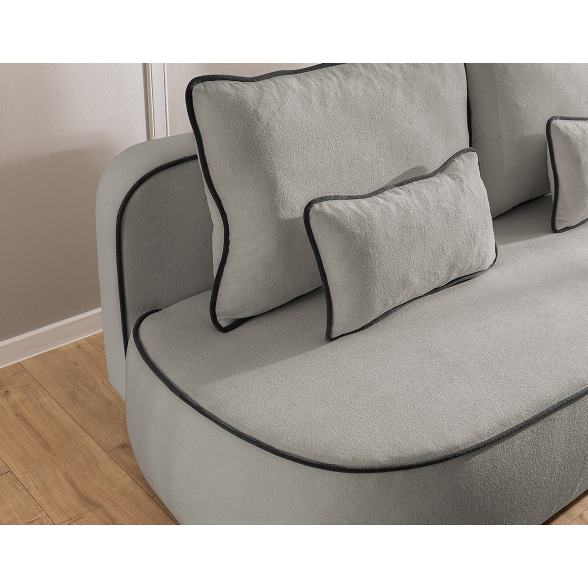 Canapé Convertible 3 places - LAURINE gris, BEST MOBILIER