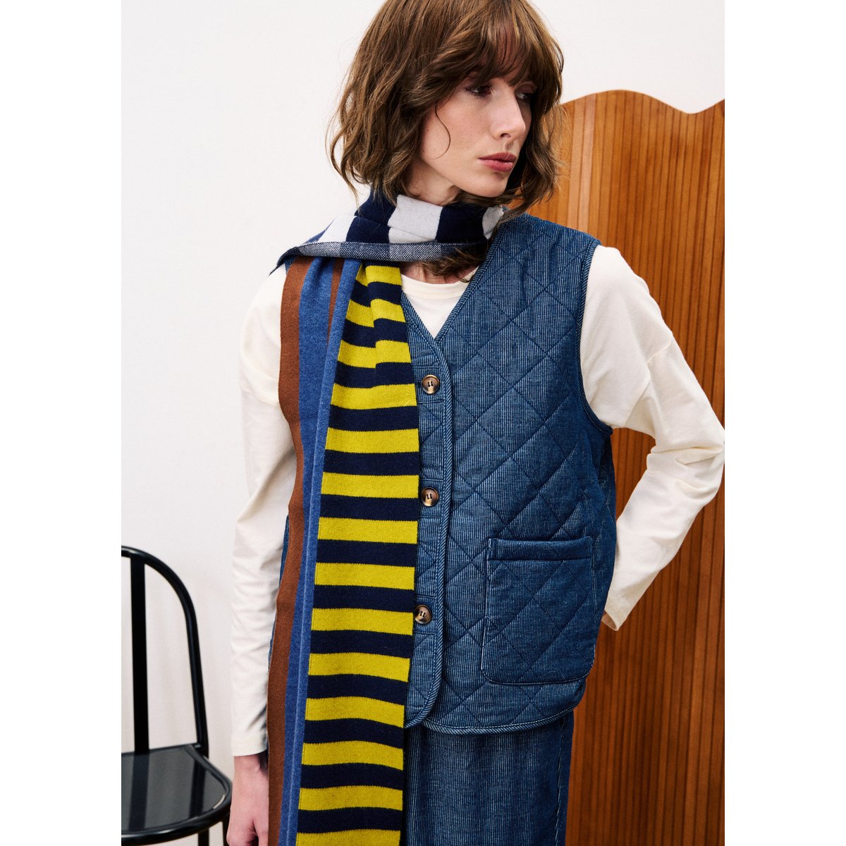 Gilet  BAUDELAIRE bleu marine, FRNCH