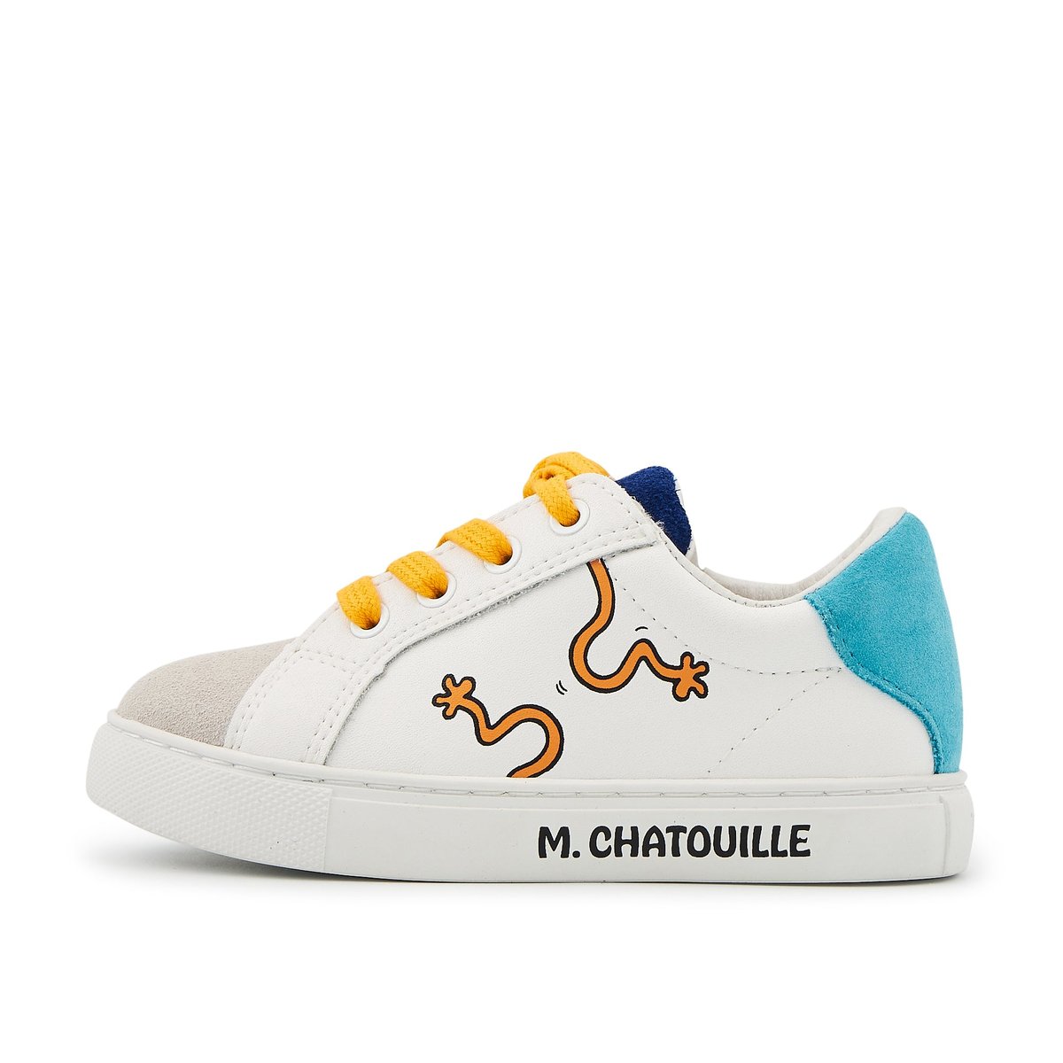 Baskets Enfant En Cuir Mini Simone Monsieur Madame Chatouille blanc, BONS BAISERS