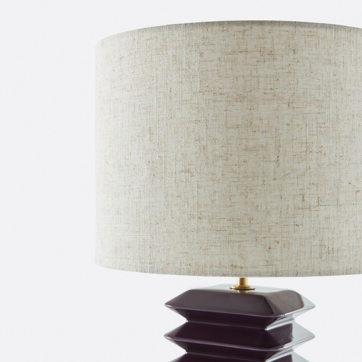 Lampe à poser en céramique et lin, Remilo aubergine, LA REDOUTE INTERIEURS