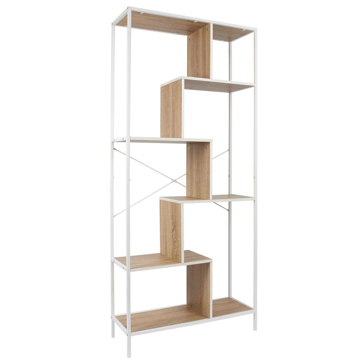 Etagère 5 niveaux design industriel en bois et métal EDISON blanc, THE HOME DECO FACTORY