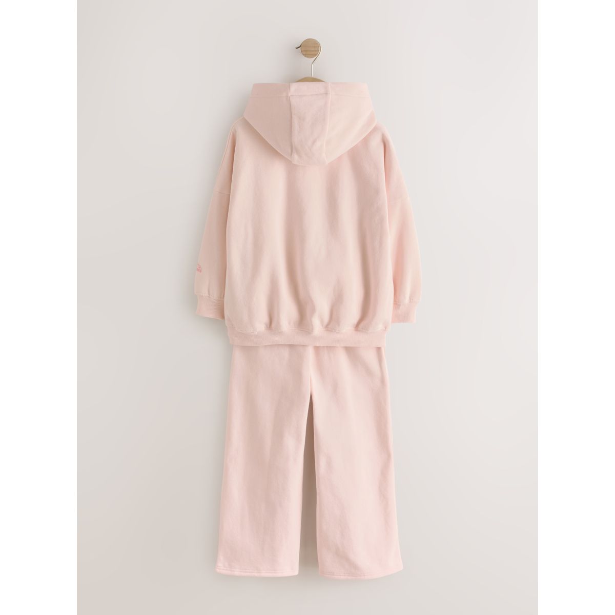 Ensemble pantalon large et sweat à capuche slogan rose pâle, NEXT