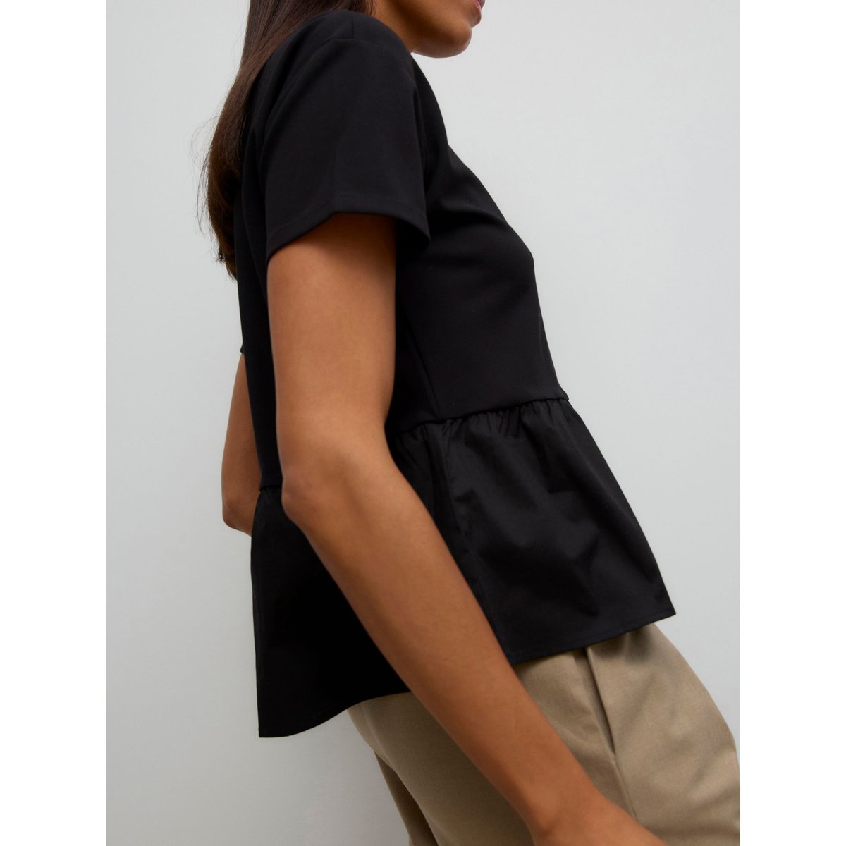 Top Peplum black 1, VERO MODA