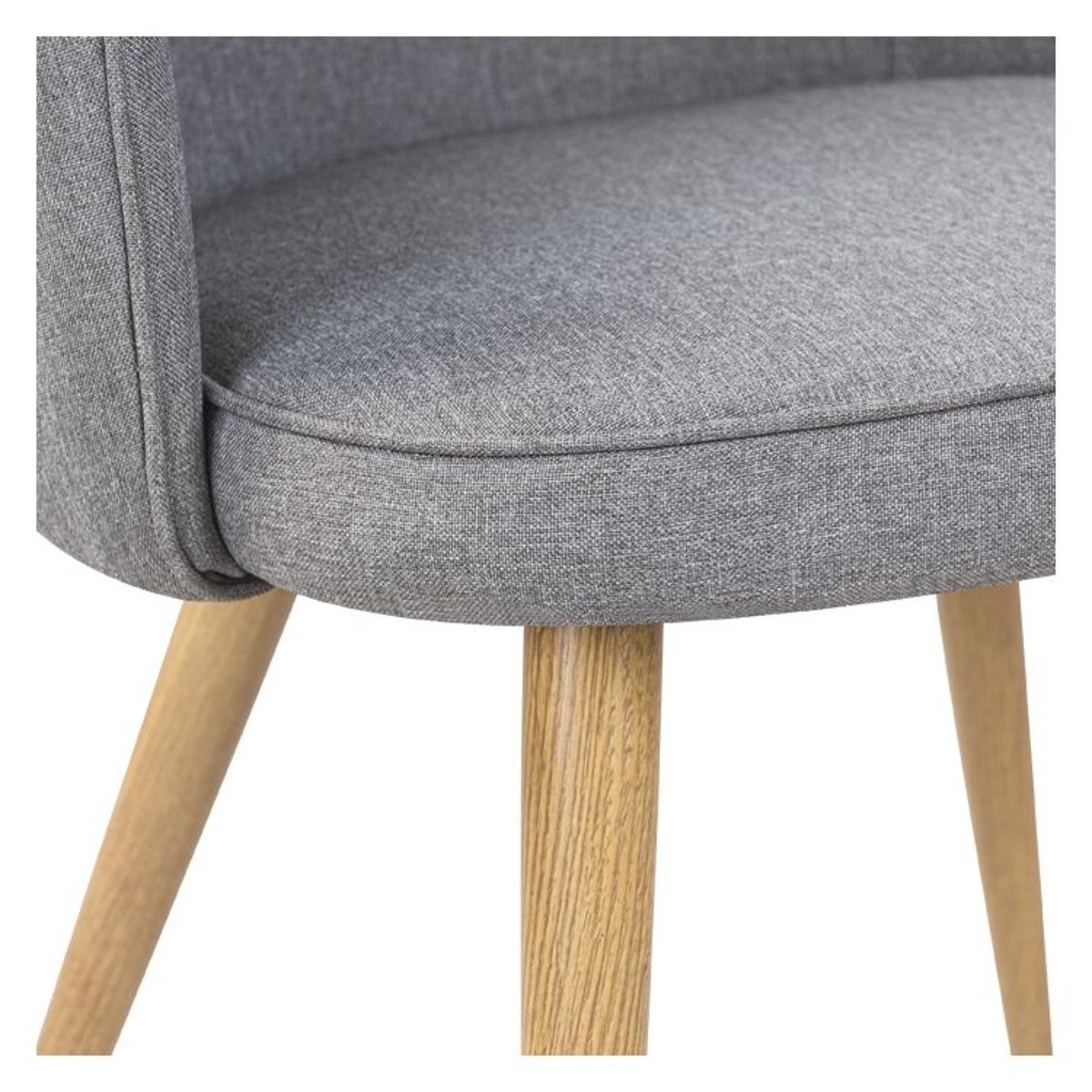 Lot de 2 chaises en tissu et pieds en métal - CHIARA gris clair, MAISON PAVANE