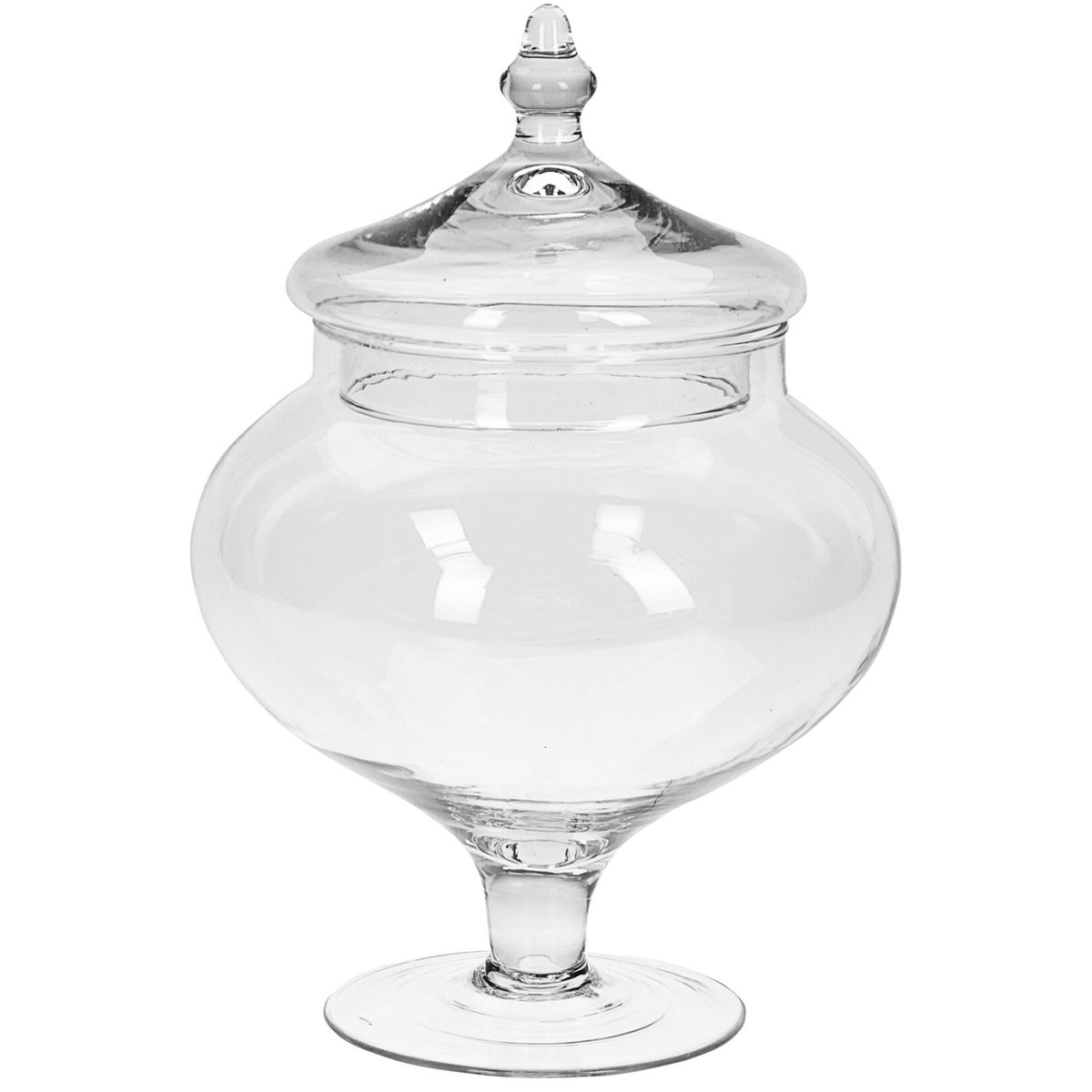 Bonbonnière en Verre avec couvercle 17x17x28cm transparent, WADIGA