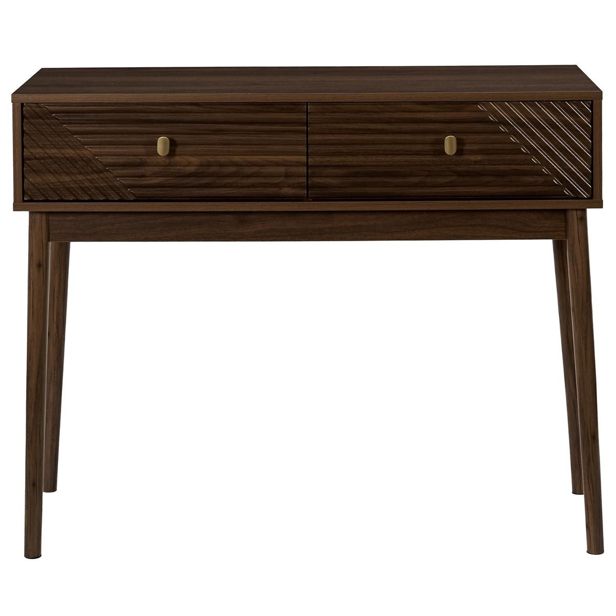 Console 2 tiroirs effet noyer TIFFANY marron, THE HOME DECO FACTORY