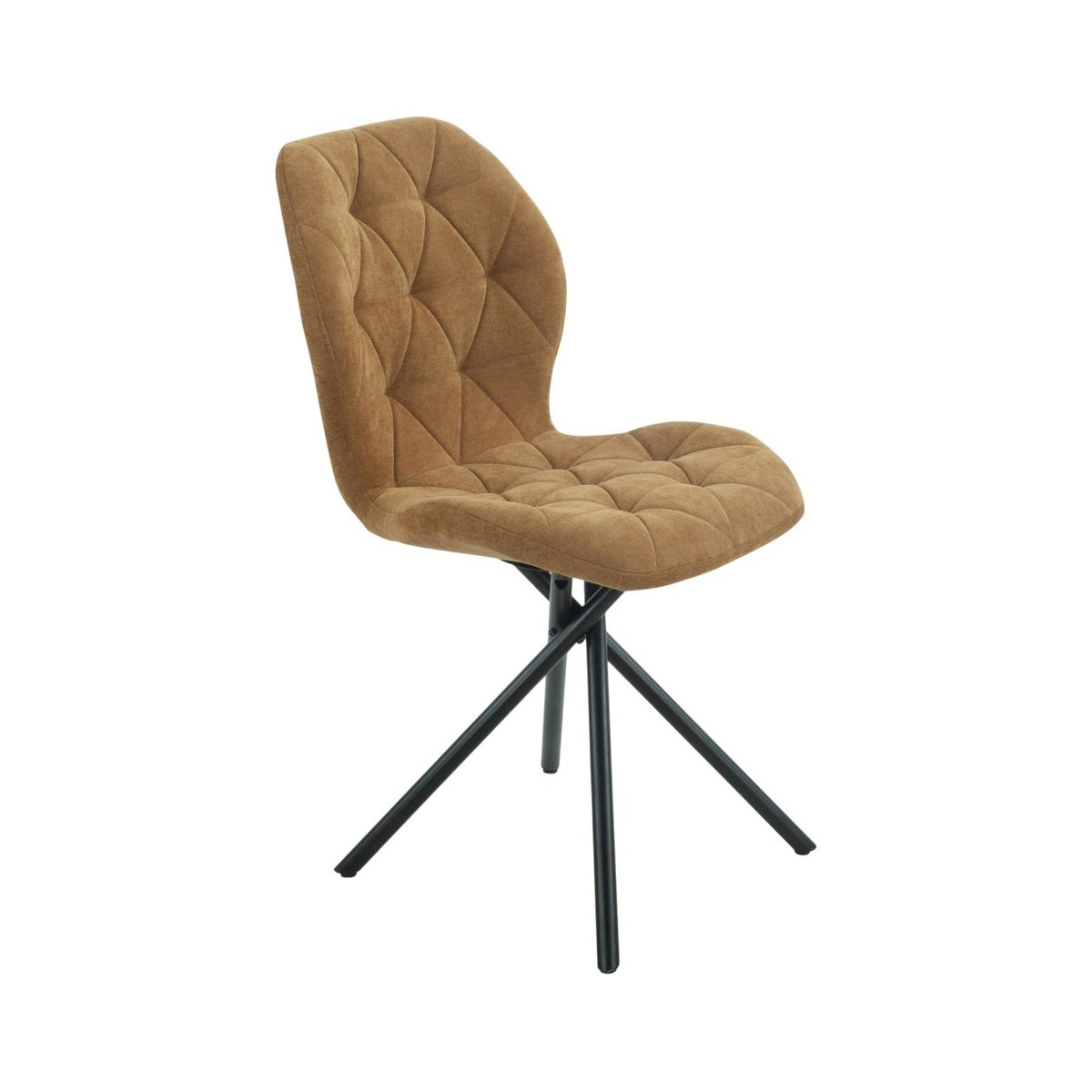 Chaise moderne en tissu, pied croisé (lot de 2) LUGANO moutarde, PIER IMPORT