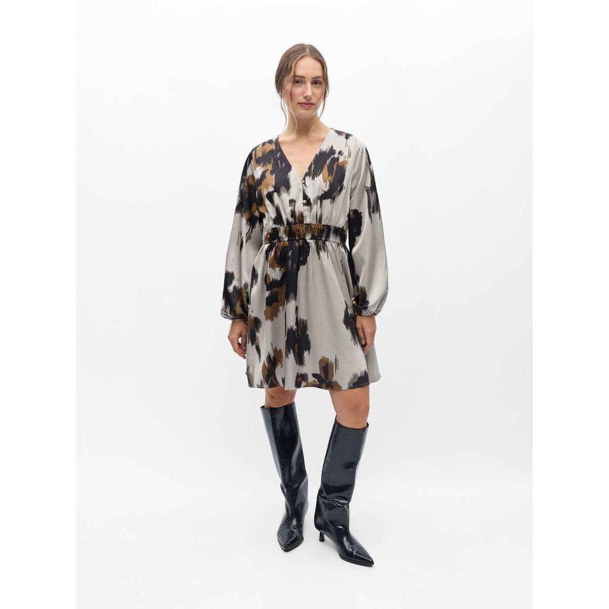 Robe Smockée gris - opal gray1, OBJECT