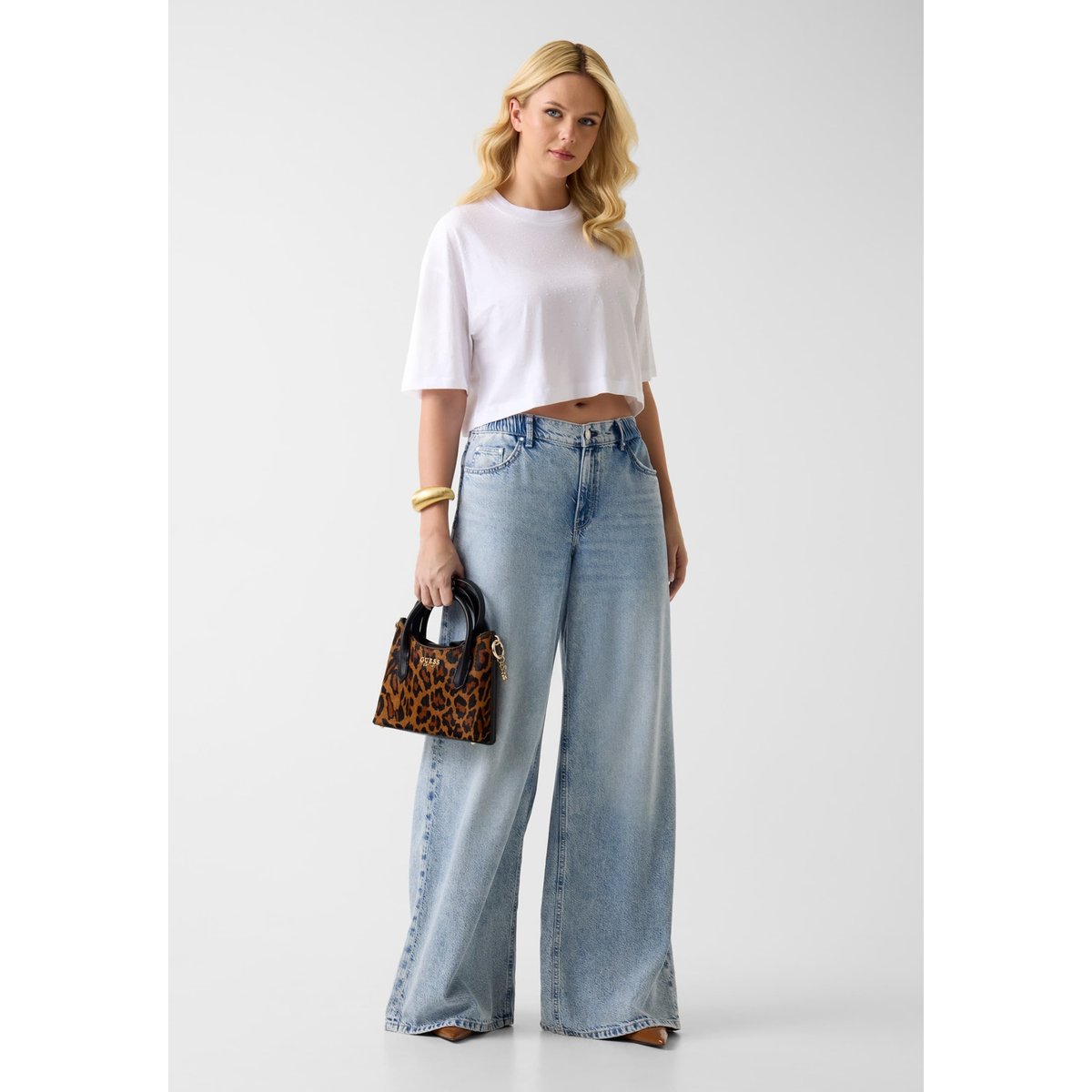 T-Shirt En Strass blanc, GUESS
