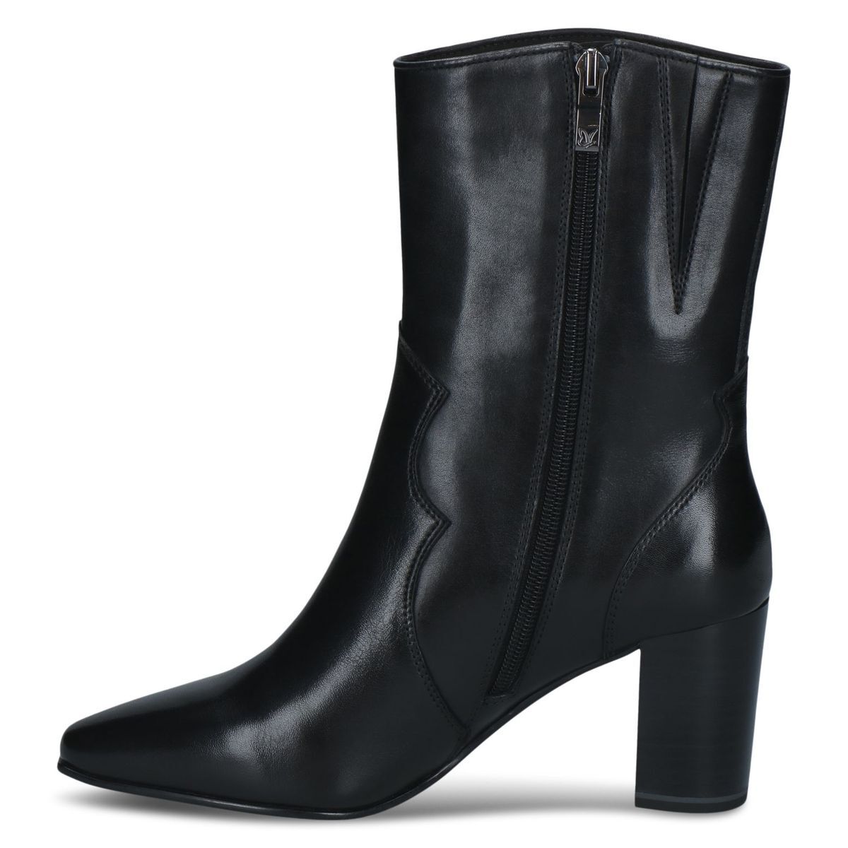 Bottine en cuir noir nappa, CAPRICE