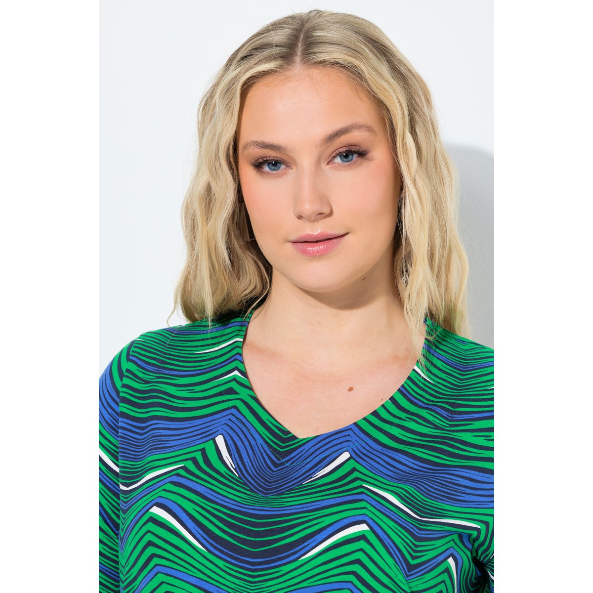 T-shirt imprimé graphique vert naturel, ULLA POPKEN