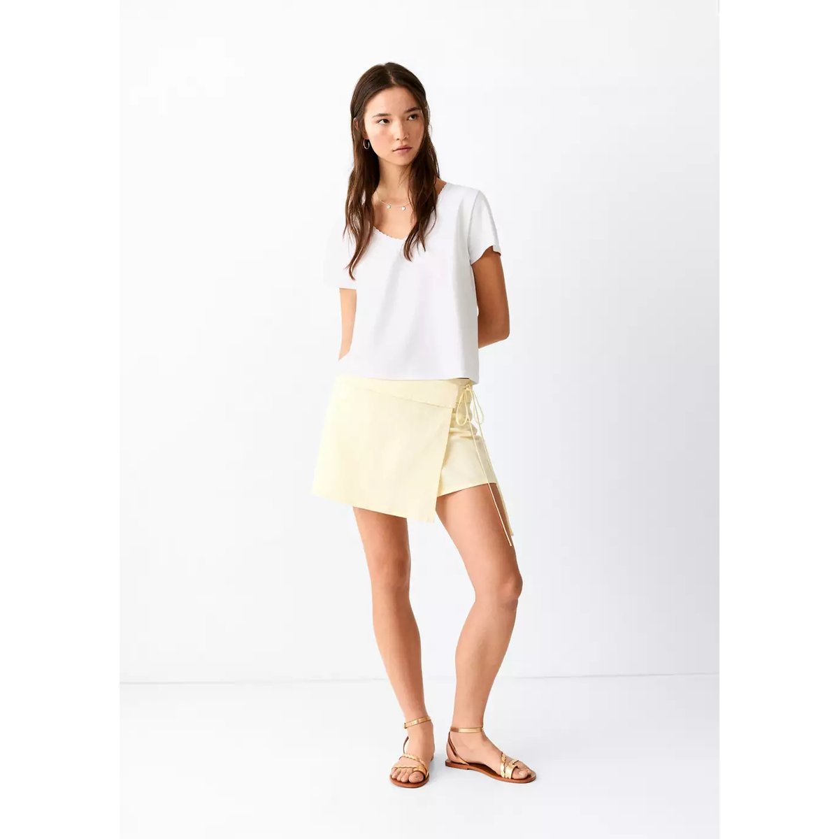 T-shirt 100 % coton blanc cassé, MANGO TEEN