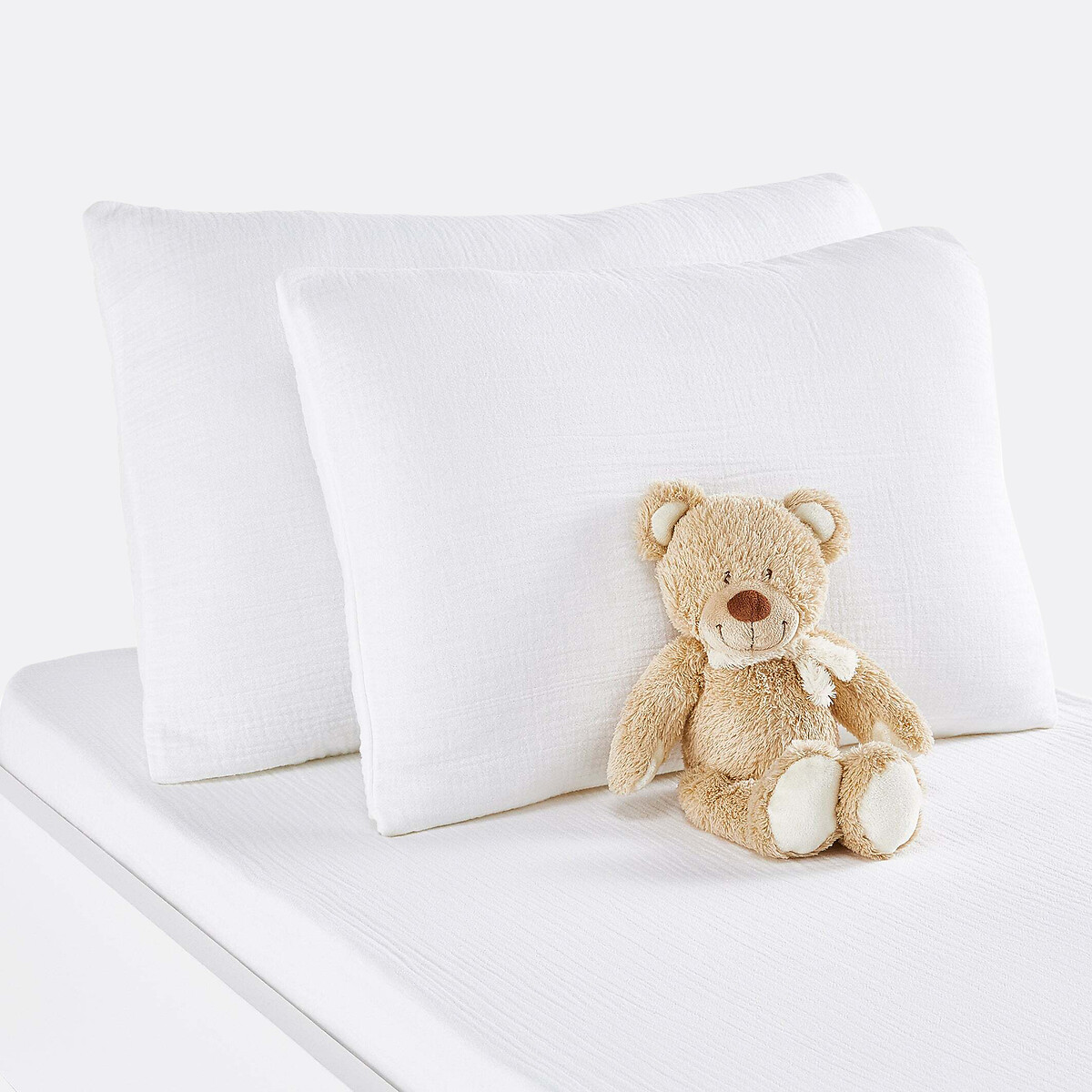 Taie d’oreiller bébé gaze de coton, Kumla blanc, LA REDOUTE INTERIEURS
