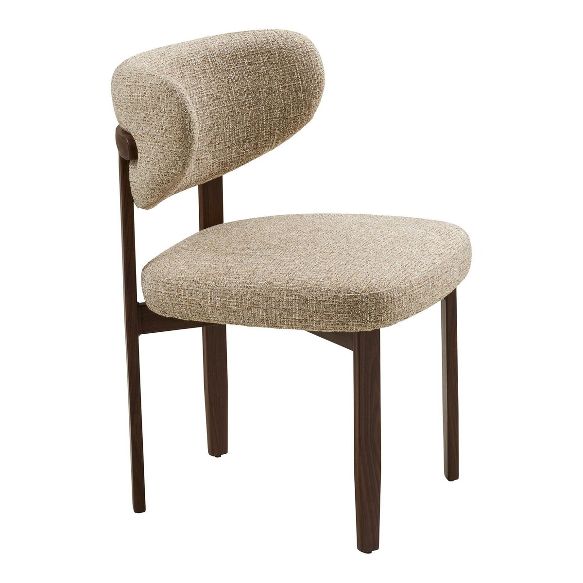 Chaise en tissu polyester chiné (lot de 2) MONTREUX brun clair, PIER IMPORT