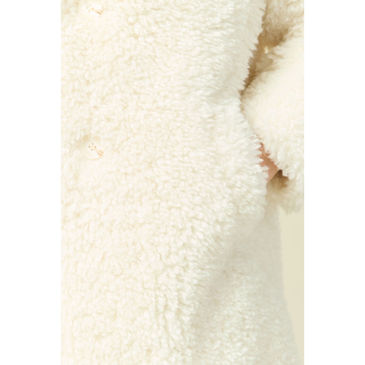 Manteau oversize long effet polaire creme, BONOBO