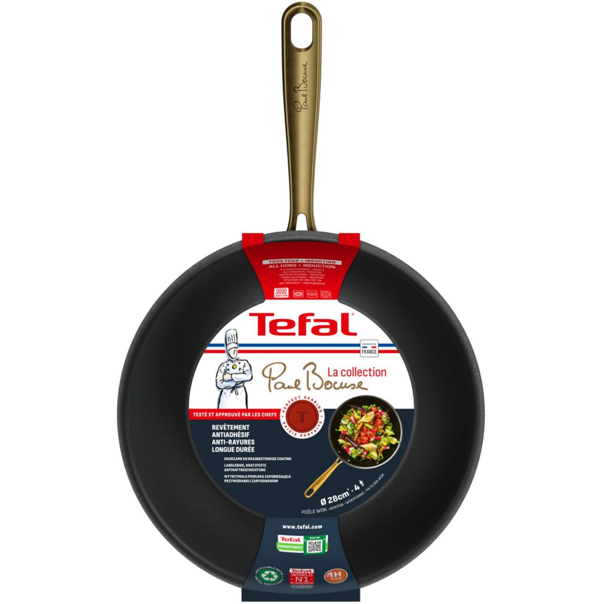 Wok 28cm Bocuse Edition couleur unique, TEFAL