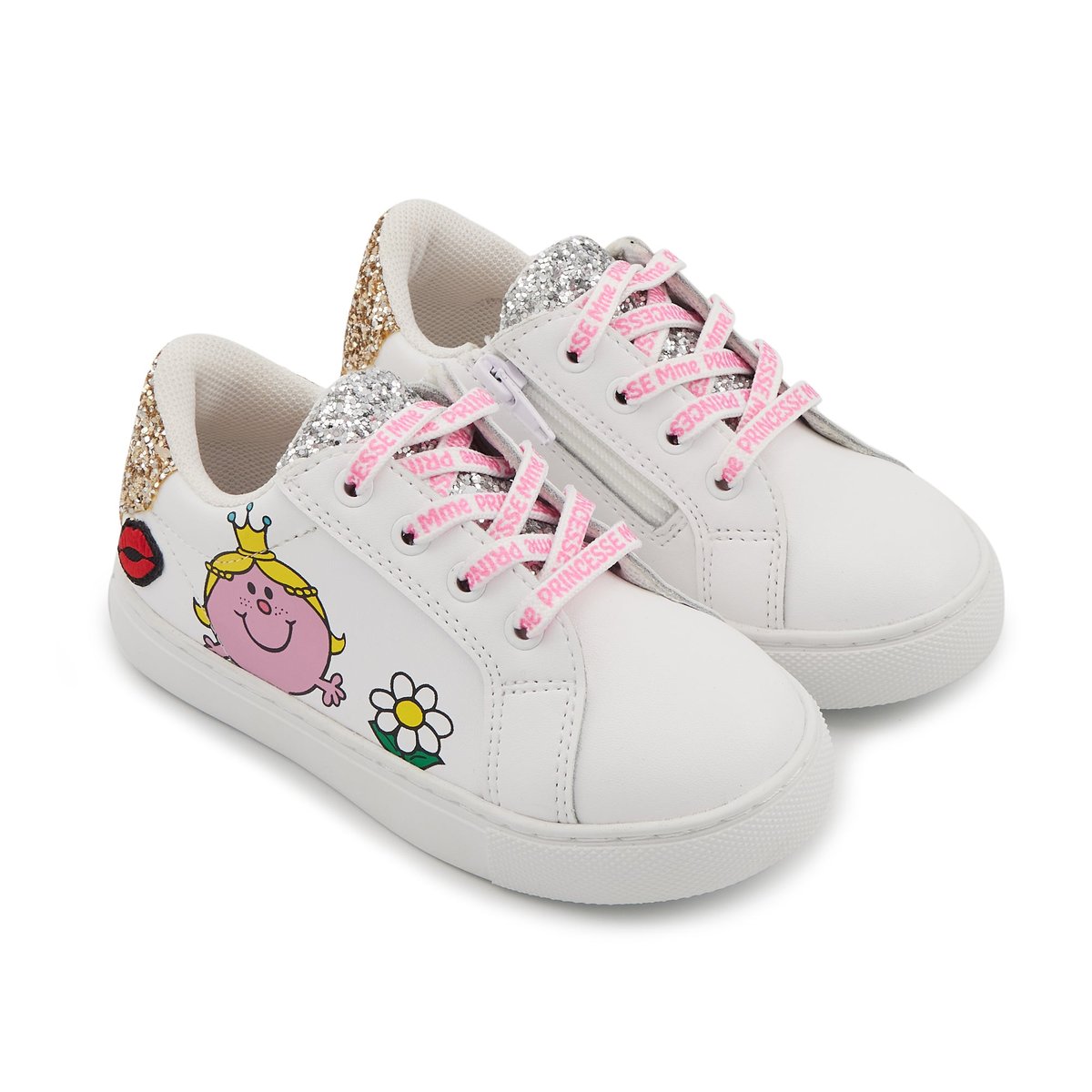 Baskets Enfant En Cuir Mini Simone Monsieur Madame Princesse blanc, BONS BAISERS