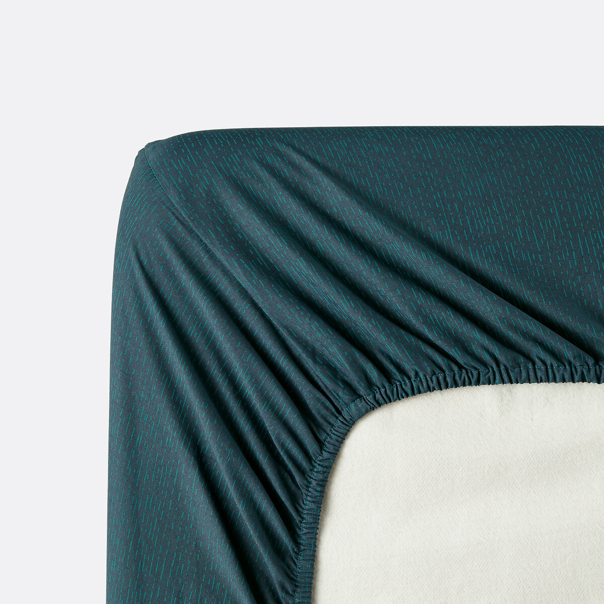 Izumi Cotton Percale Fitted Sheet blue print, LA REDOUTE INTERIEURS