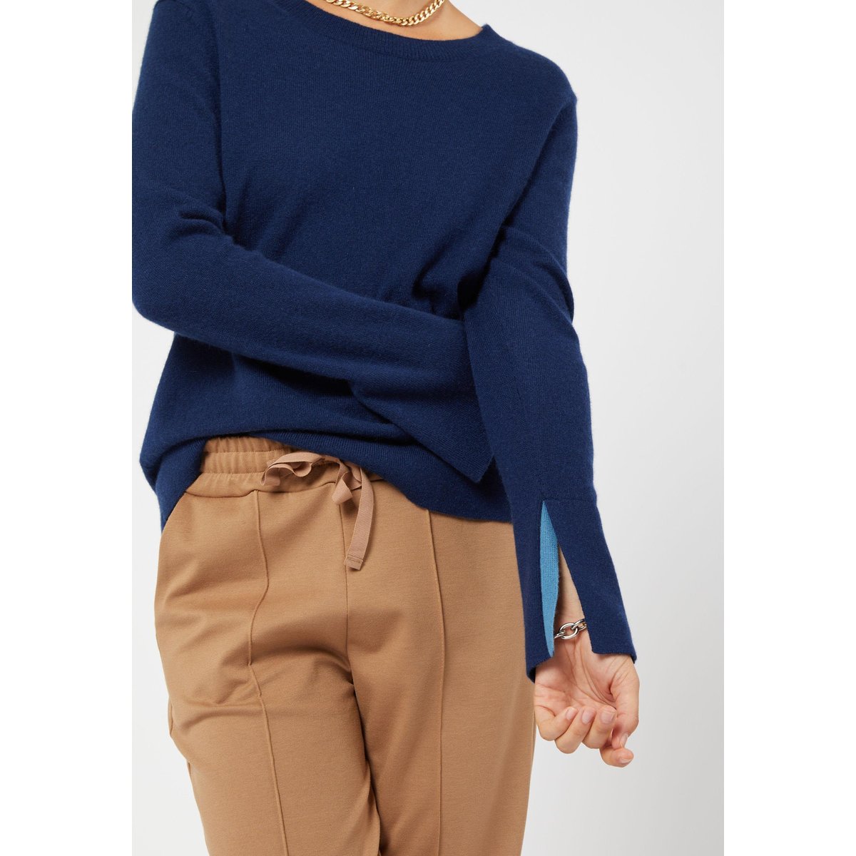 Pull col rond en cachemire bleu marine, RODIER
