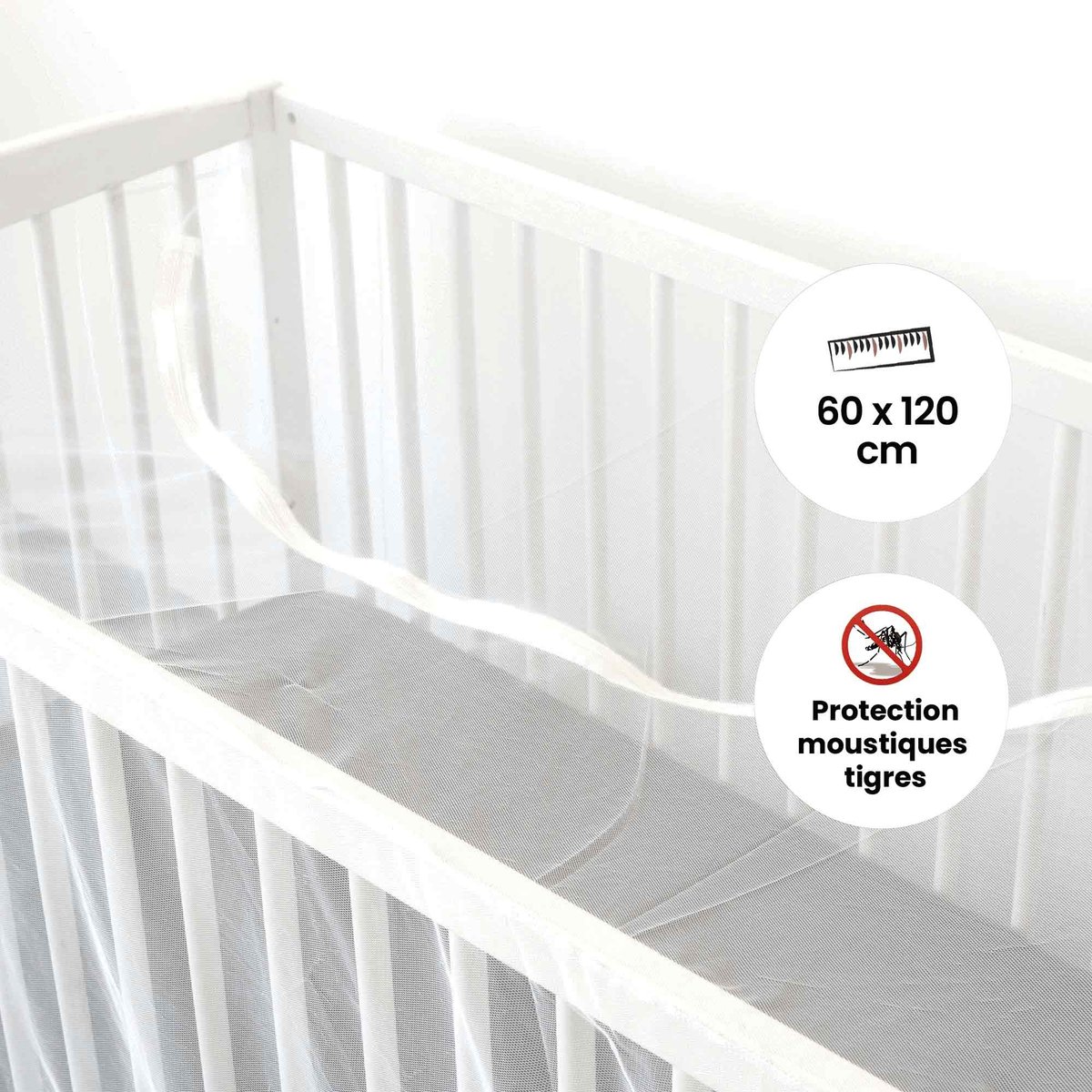 Moustiquaire pour lit bébé blanco, TROIS KILOS SEPT