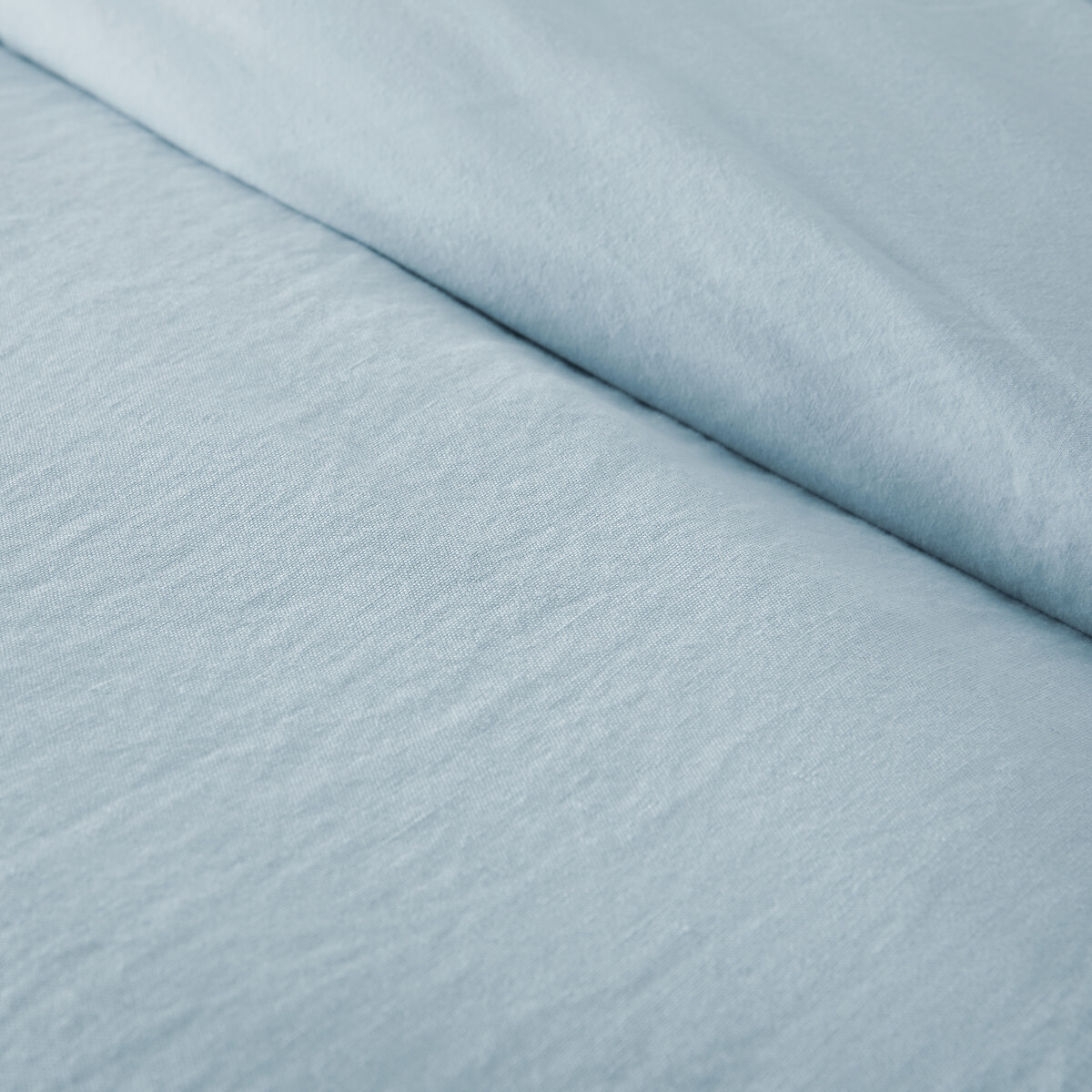 Housse de couette biface lin et coton lavés Annaba bleu pastel, LA REDOUTE INTERIEURS