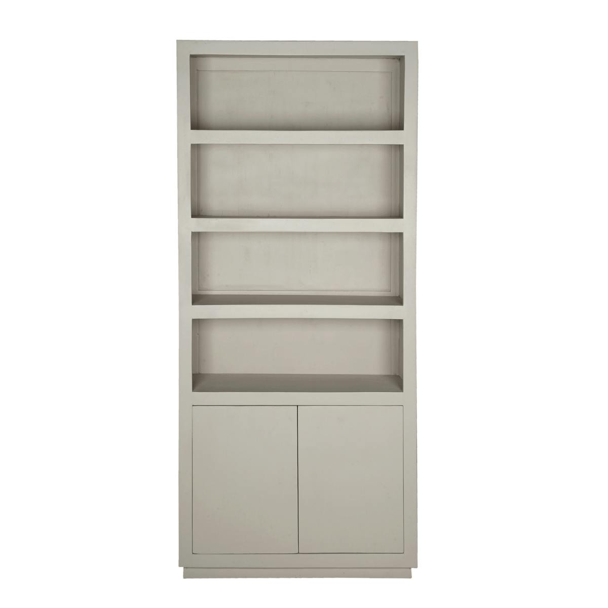 Bibliothèque en bois 4 niveaux 2 portes MONTARO sable, PIER IMPORT