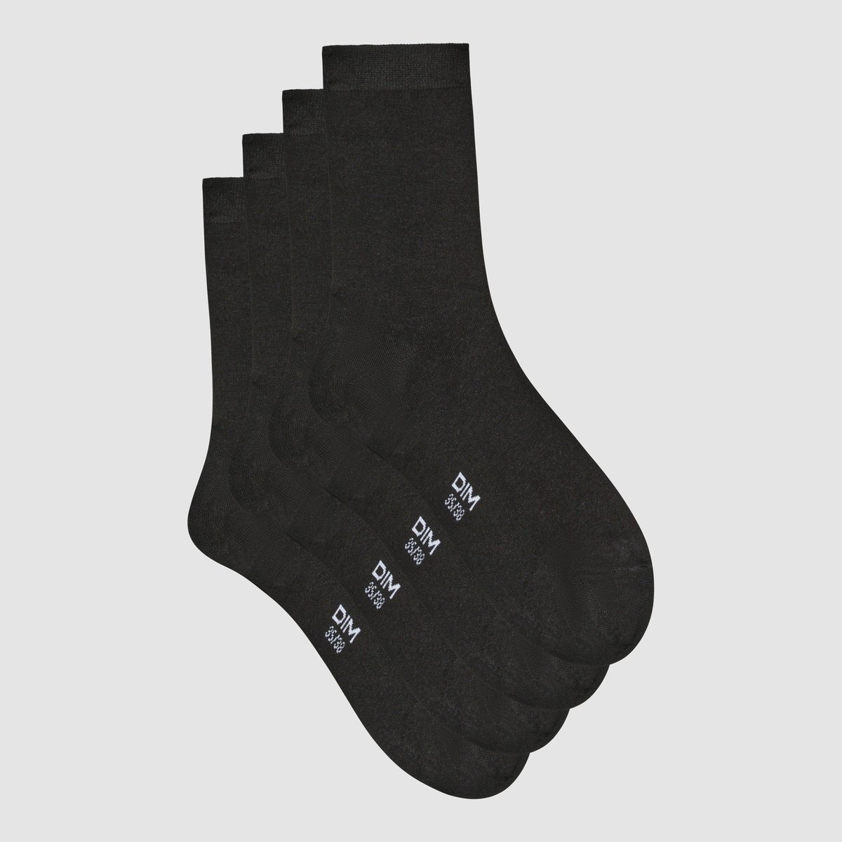 Lot de 2 paires de chaussettes Bambou noir, DIM