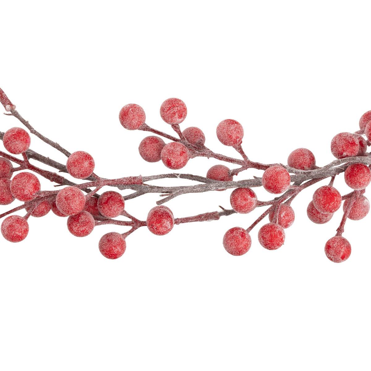 Guirlande baies rouges 1,9 m rouge, ATMOSPHERA