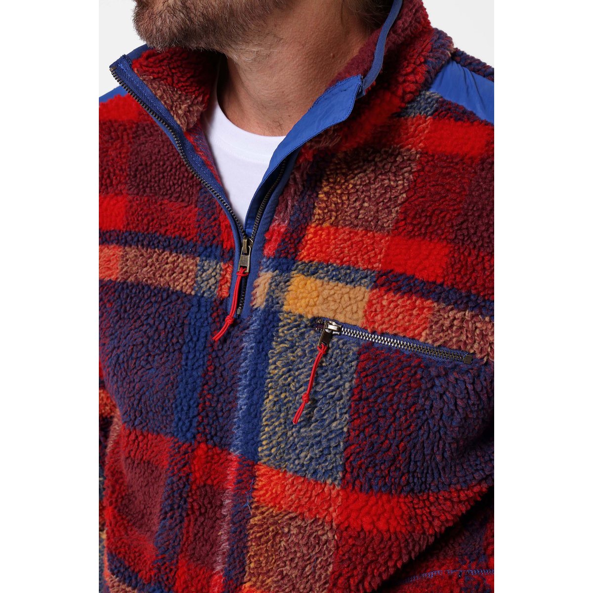 Sweat Col Cheminée Polaire à Carreaux multicolore, JOE BROWNS