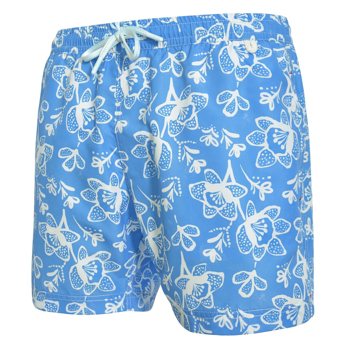 Short de bain MONTAUK 2507 White flowers bleu, LES LOULOUS DE LA PLAGE