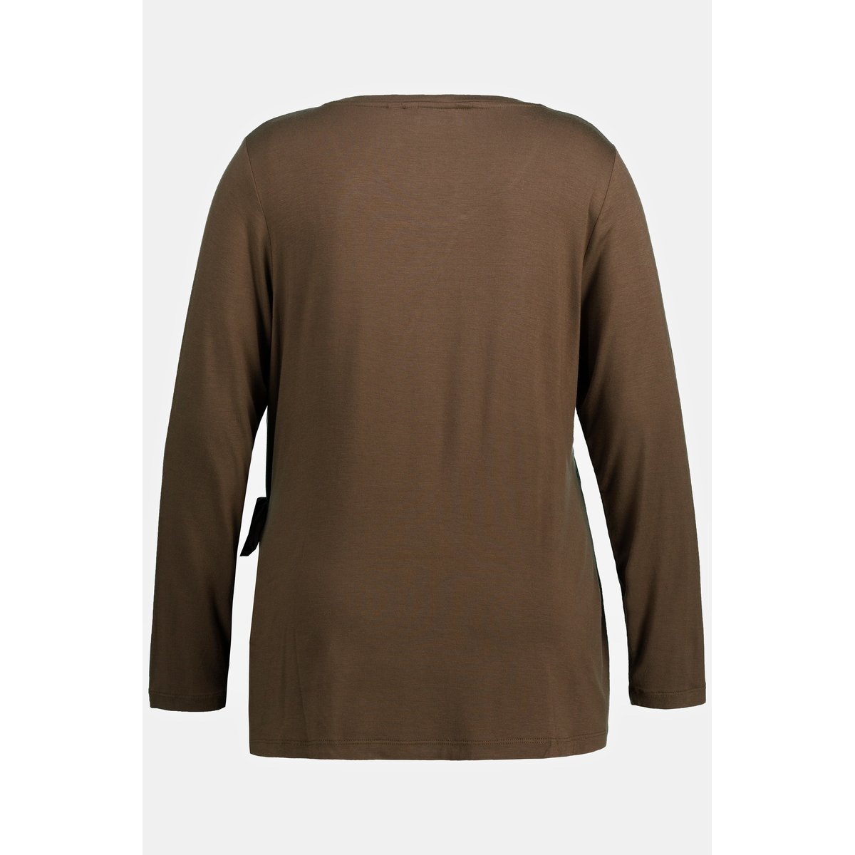 T-shirt, nœud fantaisie, classique, col en V vert roseau, ULLA POPKEN