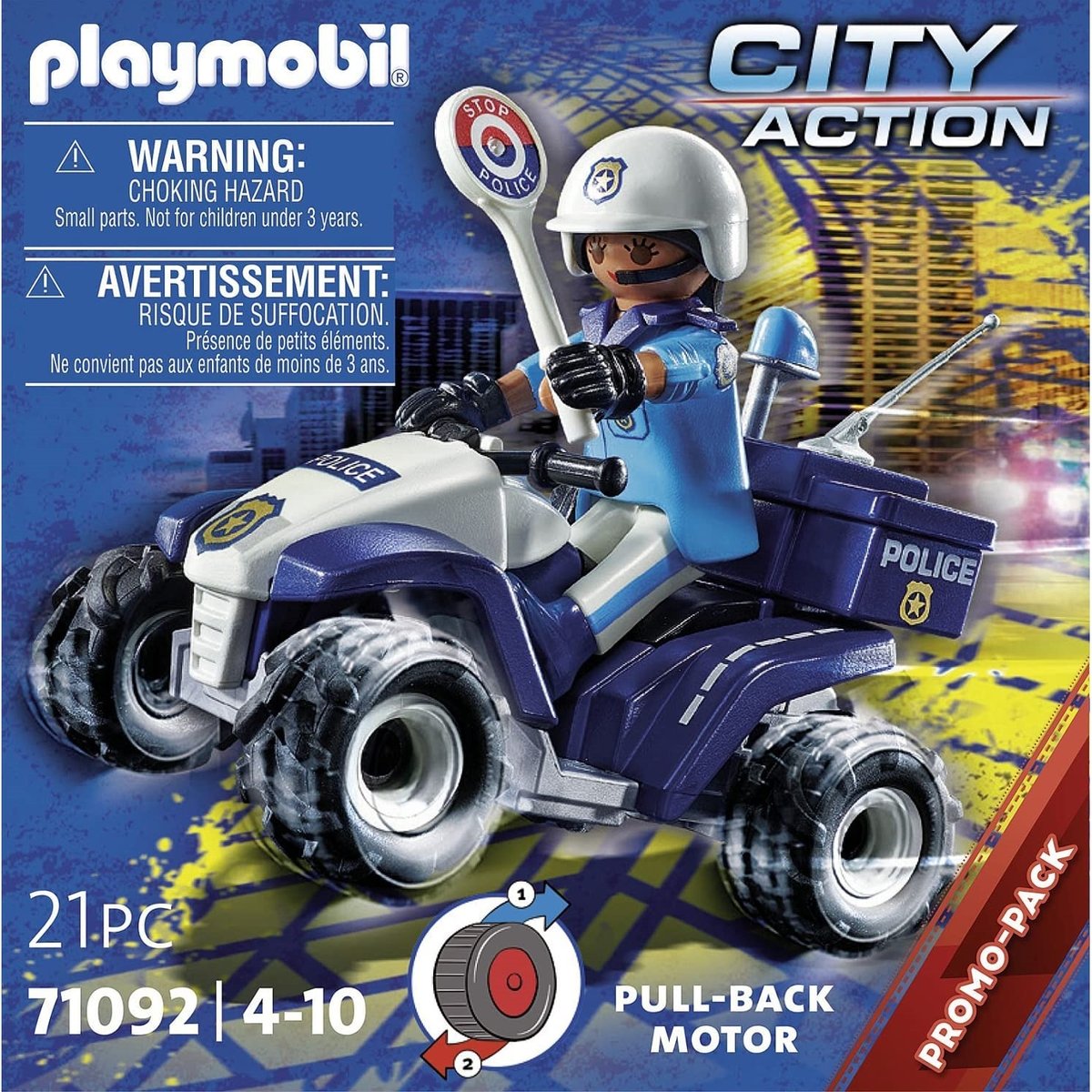 City Action Policier et quad bleu, PLAYMOBIL