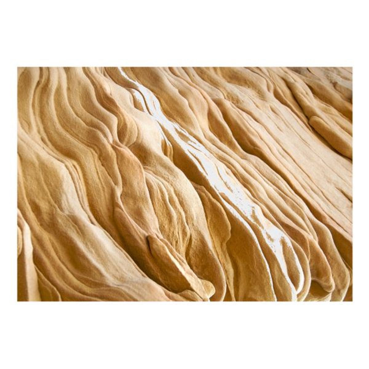 Papier peint intissé panoramique Wavy sandstone forms beige, EDEN
