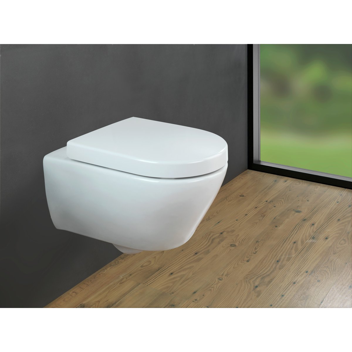 Abattant WC antibactérien avec frein de chute blanc, WENKO