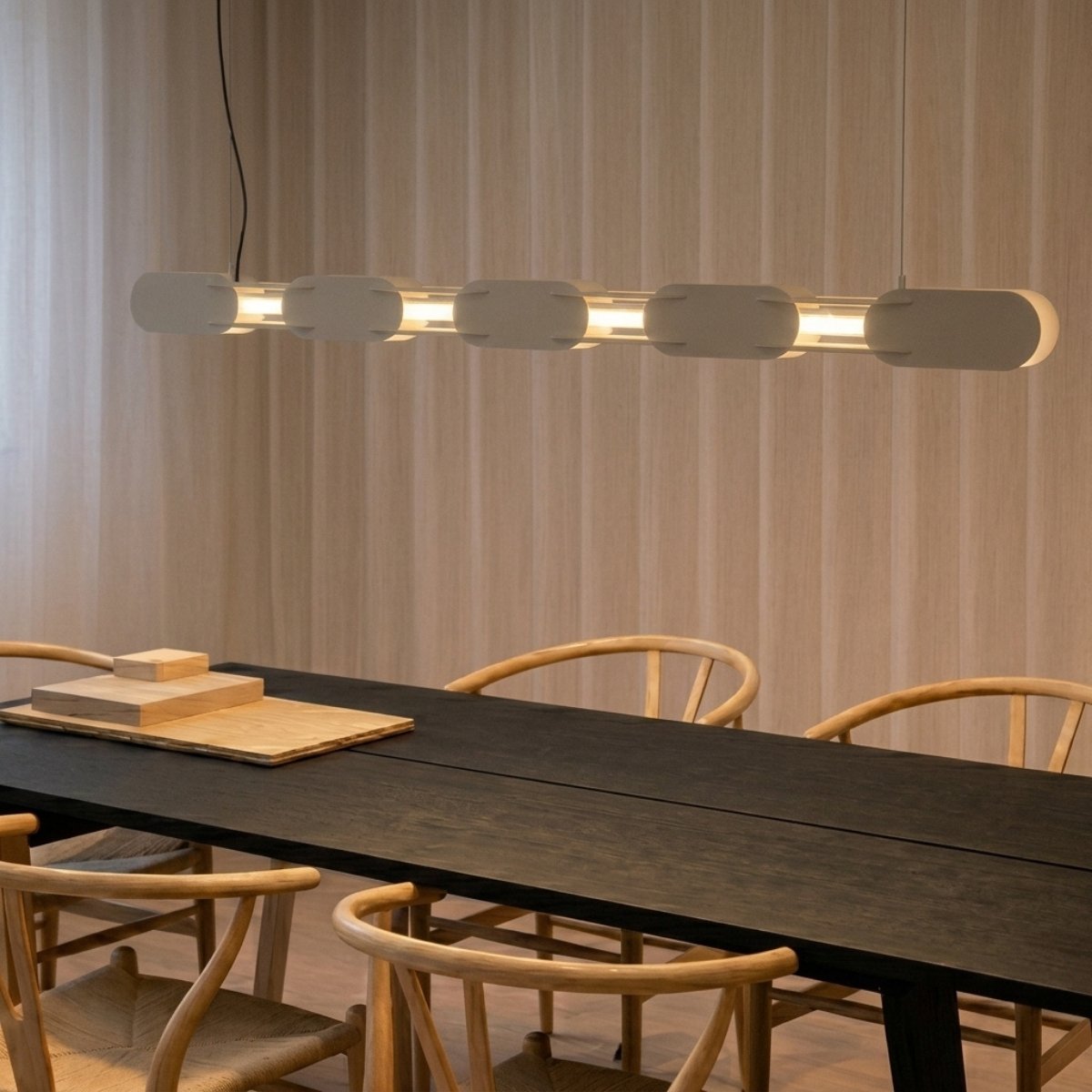 Suspension Acier Beige LED 1 Chain beige, EDEN