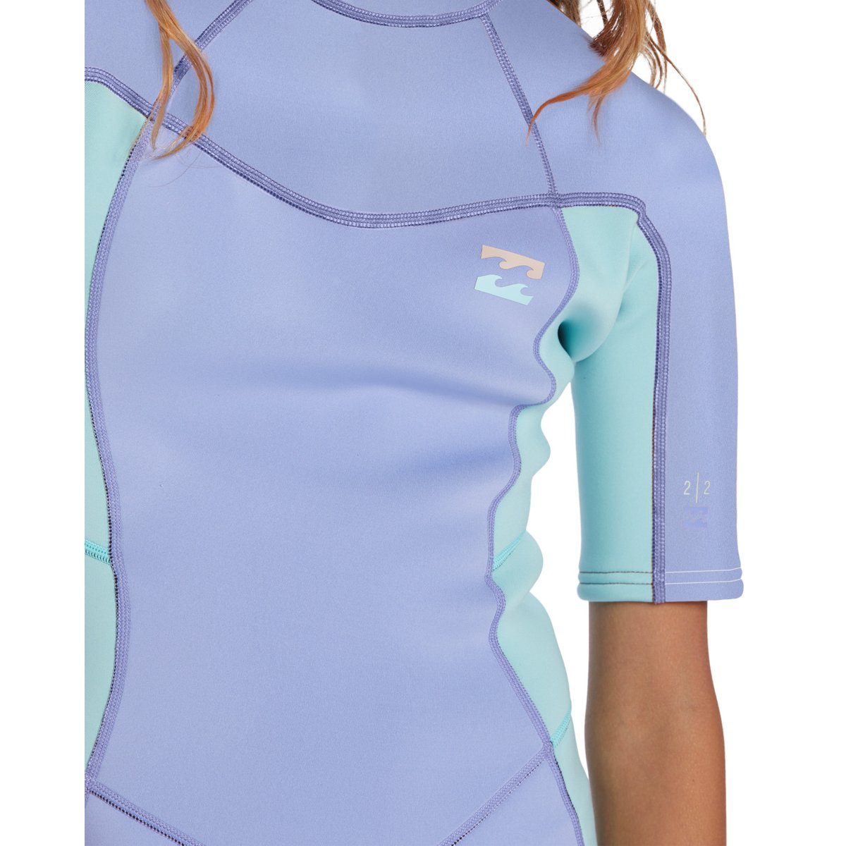 Springsuit Back Zip manches courtes 2MM FOIL violet cosmic blue, BILLABONG