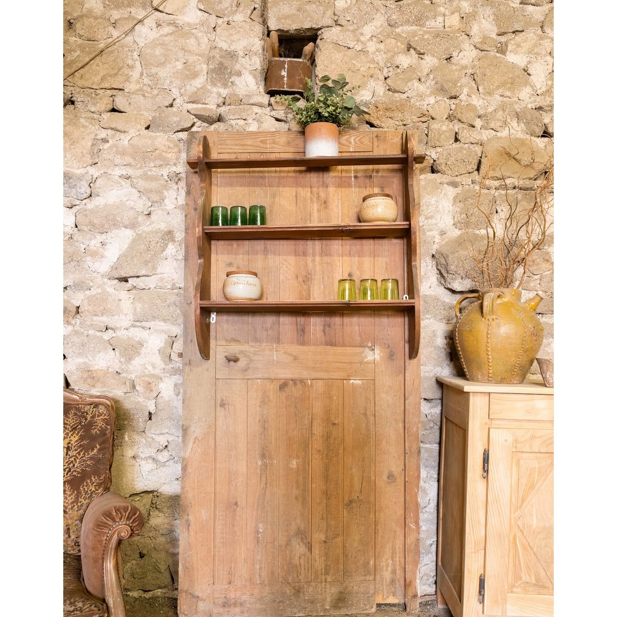 Étagère murale en bois Gaëlle N°1560 - Bon état bois foncé, DEBONGOUT