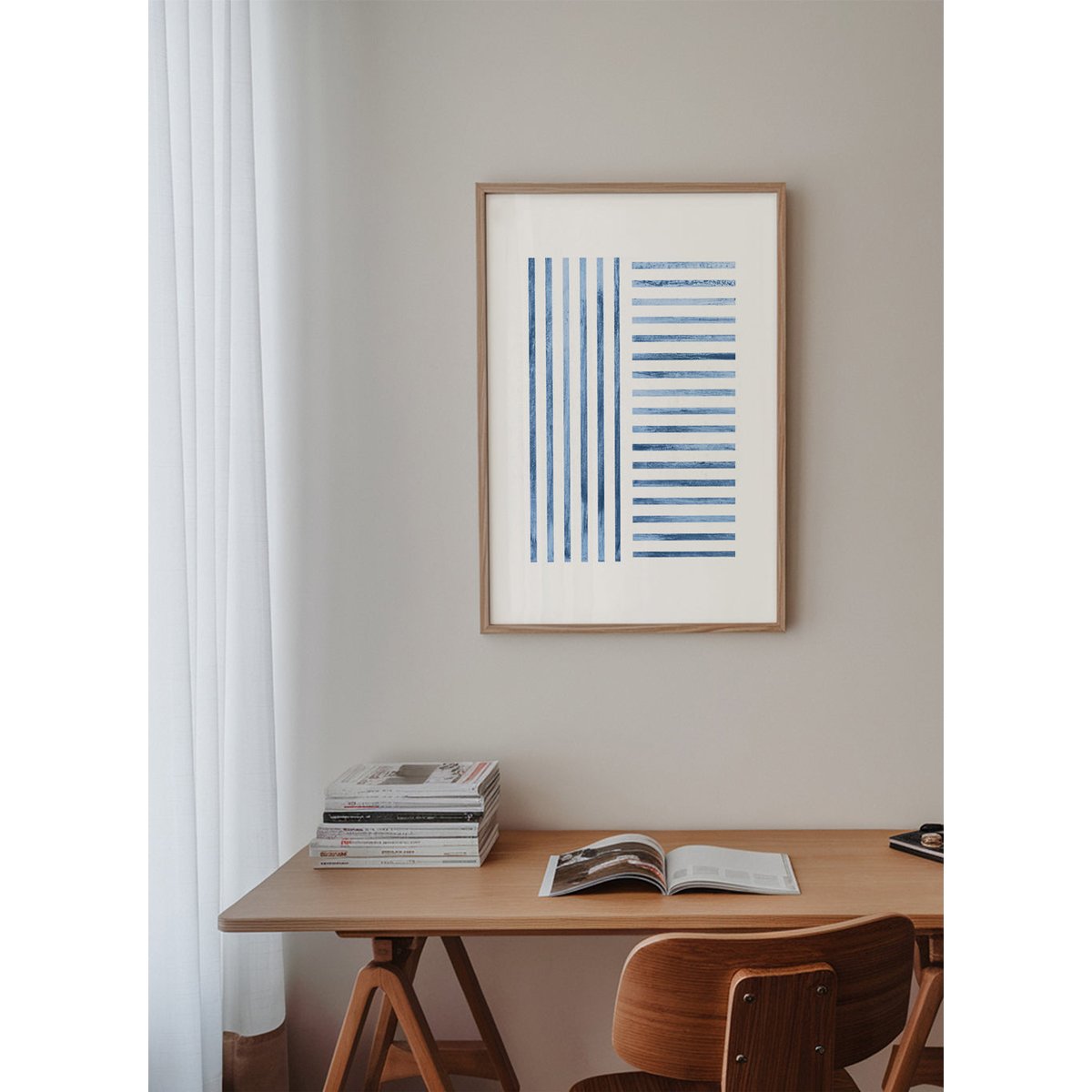 Affiche avec tableau décoratif, 50 x 70 cm beige, HANNUN