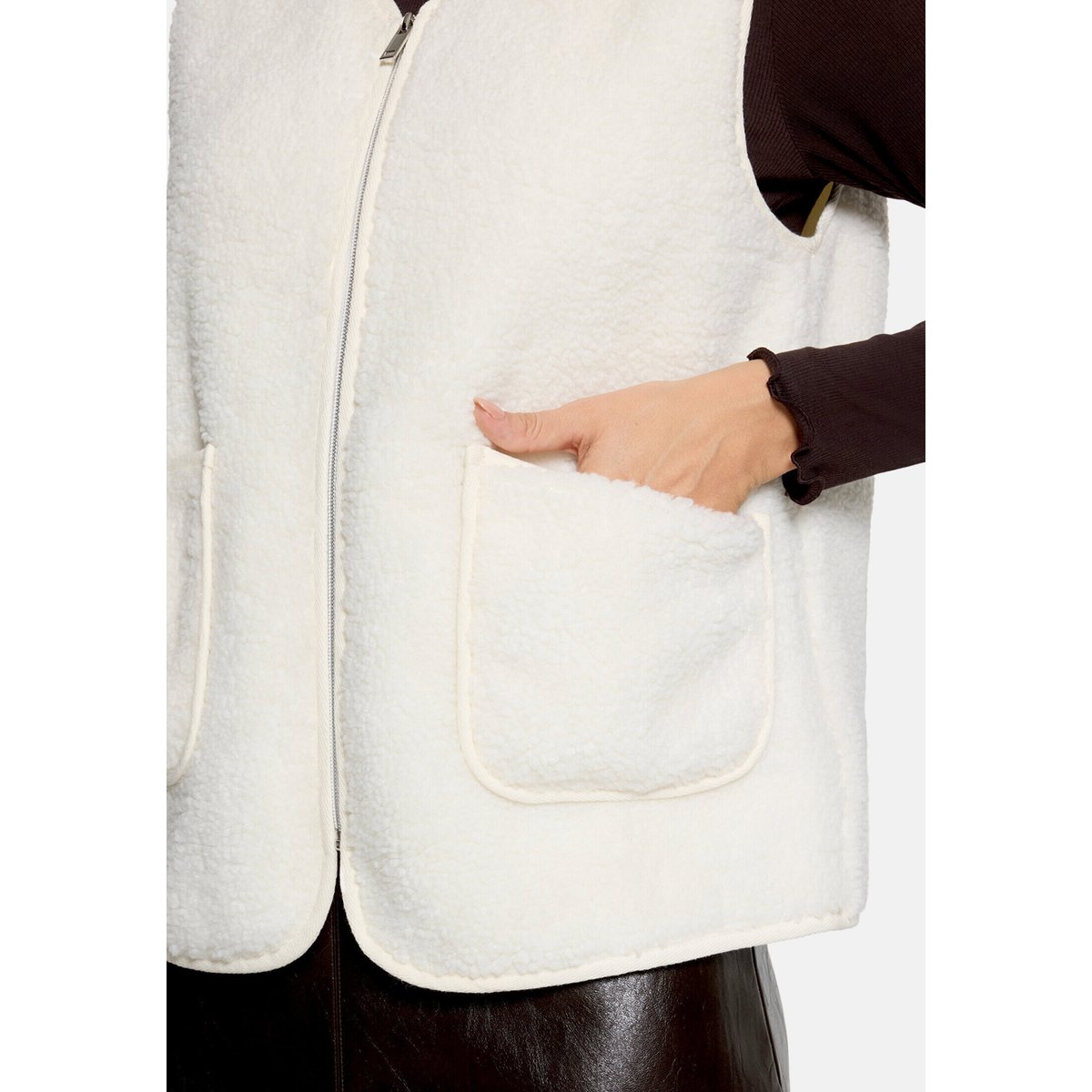Veste molletonnée à poches plaquées lucent white, CARTOON