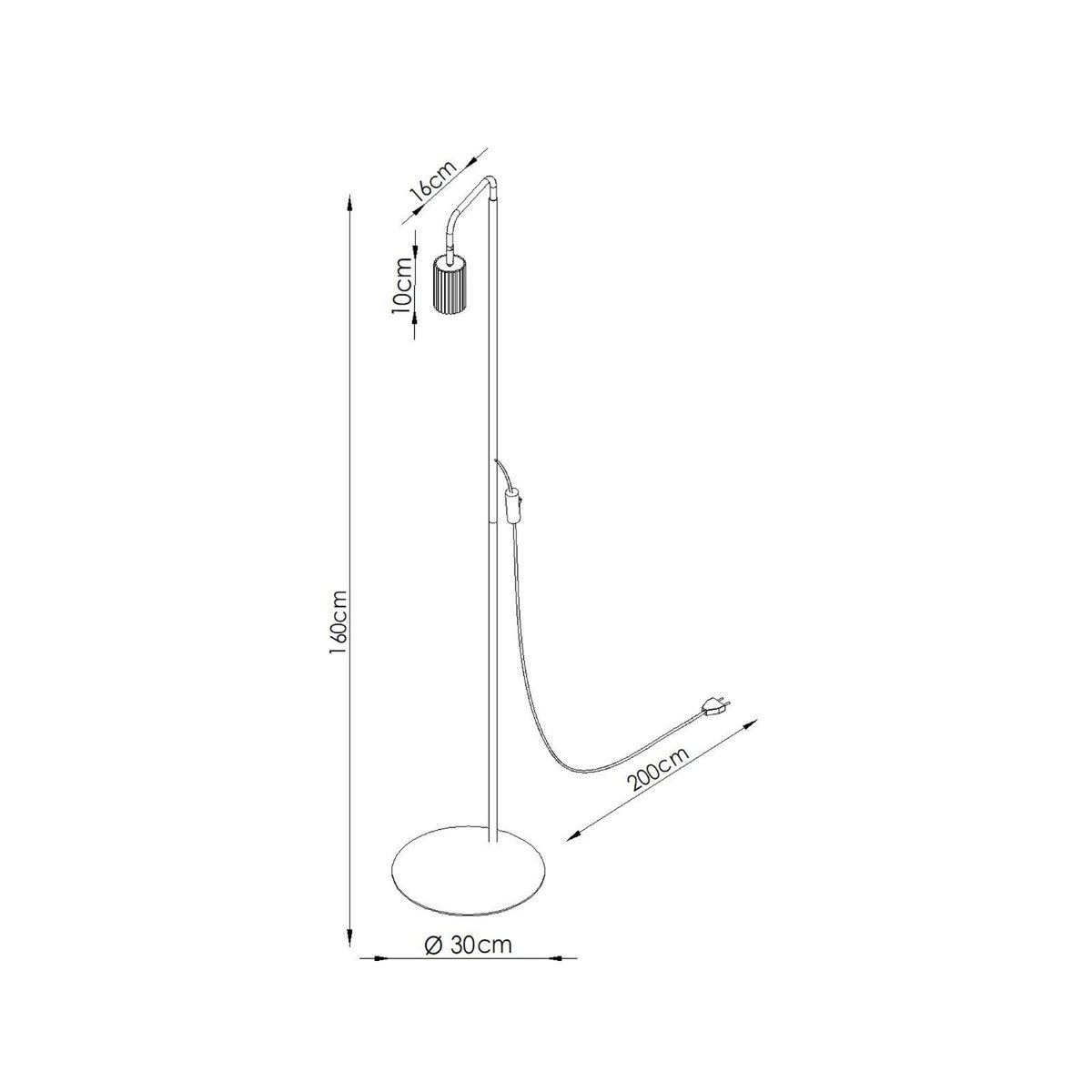 Lampadaire Aluminium Doré GU10 1 KARBON doré, EDEN